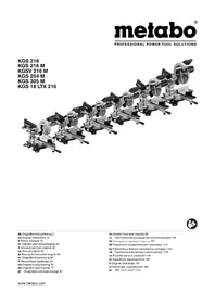 Notice METABO KGSV 216 M Pila