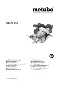 Notice METABO KSA 18 LTX Fűrész