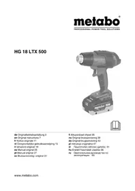 Notice METABO HG 18 LTX 500 Pistolet thermique