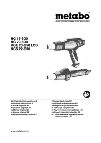 Notice METABO HG 20600 Pistolet thermique