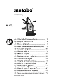 Notice METABO M 100 Trapano