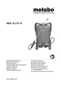 Notice METABO RSG 18 LTX 15 Pulvérisateur électrique portable
