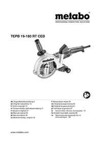 Notice METABO TEPB 19180 RT CED Levigatrice