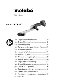 Notice METABO KNS 18 LTX 150 Levigatrice