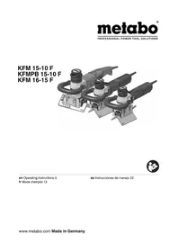 Notice METABO KFM 1615 F Milling machine