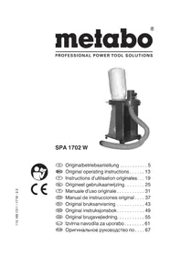 Notice METABO SPA 1702 W Collecteur de poussière