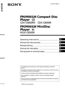 SONY MDX-C8500R - Bilradio