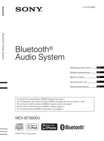 SONY MEX-BT3800U - Autoradio