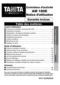 Notice TANITA AM180E Podomètre