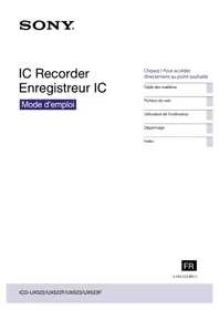 Notice SONY ICDUX522F Dictaphone