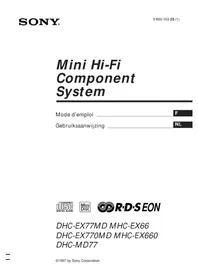 Notice SONY DHCMD77 Hi-Fi set