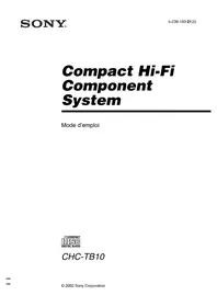 Notice SONY CHCTB10 Chaîne Hi-Fi