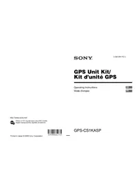 Notice SONY GPSCS1KASP Other camera accessories