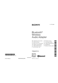 Notice SONY TDMBT10 Récepteur Bluetooth