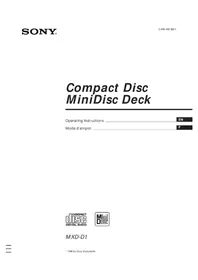 Notice SONY MXDD1 Dictaphone