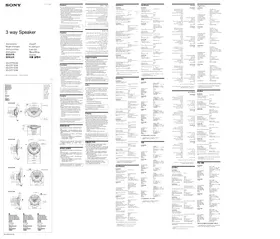 Notice SONY XSGTF1638 Haut-parleur de voiture