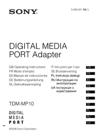 Notice SONY TDMMP10 Récepteur de musique