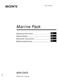 Notice SONY MPKDVF3 Andere Kamera-Zubehör