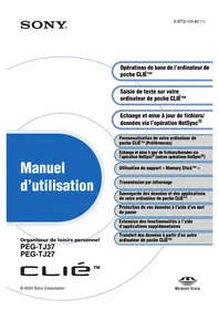Notice SONY CLIE PEG TJ27 Assistant numérique personnel