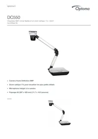Notice OPTOMA DC550 Appareil photo
