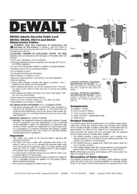 Notice DEWALT DS312 Antivol câblé de sécurité