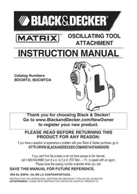 Notice BLACK & DECKER MATRIX BDCMTOA Multitools