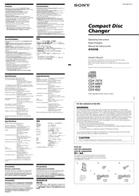 Notice SONY CDX646X Chaîne Hi-Fi