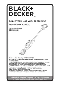 Notice BLACK & DECKER BDH1855SM Nettoyeur vapeur