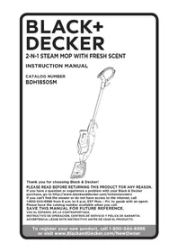 Notice BLACK & DECKER BDH1850SM Nettoyeur vapeur