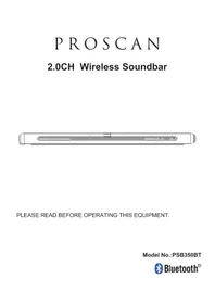 Notice Proscan PSB350BT Soundbar