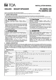 Notice TOA PC580RU Haut-parleur