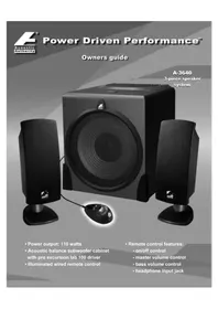 Notice Cyber Acoustics A3640 Haut-parleur