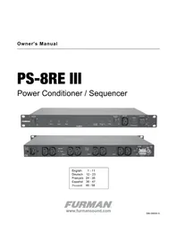 Notice Furman PS8RE III Extension audio/video