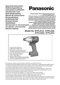 Notice PANASONIC EYFLA1 шуруповерт