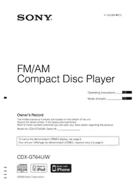 SONY CDXGT64UIW - Cd player/recorder