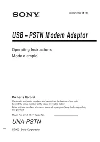 Notice SONY UNAPSTN Other camera accessories