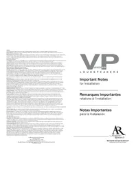 Notice VOXX ARVP600 Speaker