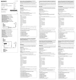 Notice SONY RC202IPV Câble pour ordinateur et périphérique