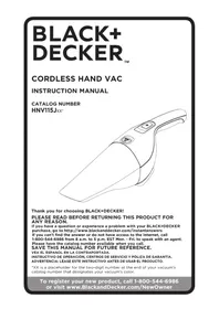 Notice BLACK & DECKER HNV115J62 Battery