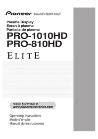 Notice PIONEER PRO810HD Téléviseur
