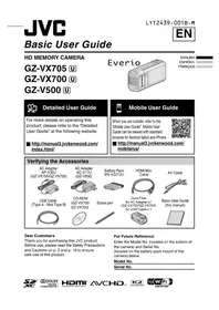 Notice JVC EVERIO GZV500BUS Caméscope