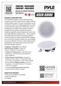 Notice Pyle PRO PDIC61RD Speaker