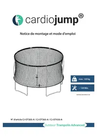 Notice Cardiojump FITNESS TRAMPOLIN Trampoline