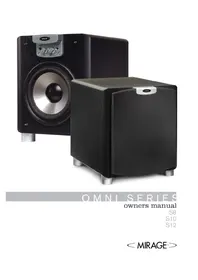 Notice Mirage OMNI S10 Caisson de basses