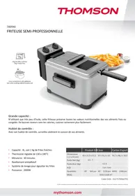 Notice THOMSON THDF943 Friteuse
