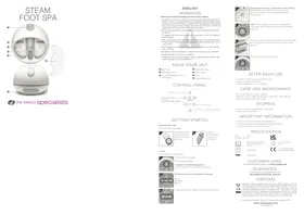 Notice RIO STEAM FOOT SPA Appareil de massage