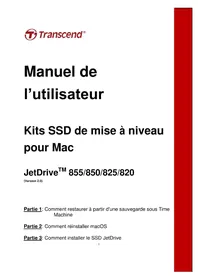 Notice TRANSCEND JETDRIVE 825 Disque dur externe