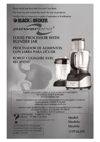 Notice BLACK & DECKER POWERPRO FP2620S Food Processor