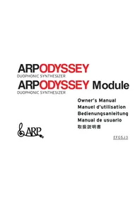 Notice KORG ARP ODYSSEY FSQ Synthétiseur