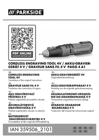 Notice PARKSIDE PAGG 4 A1 Outils de modélisation et de gravure